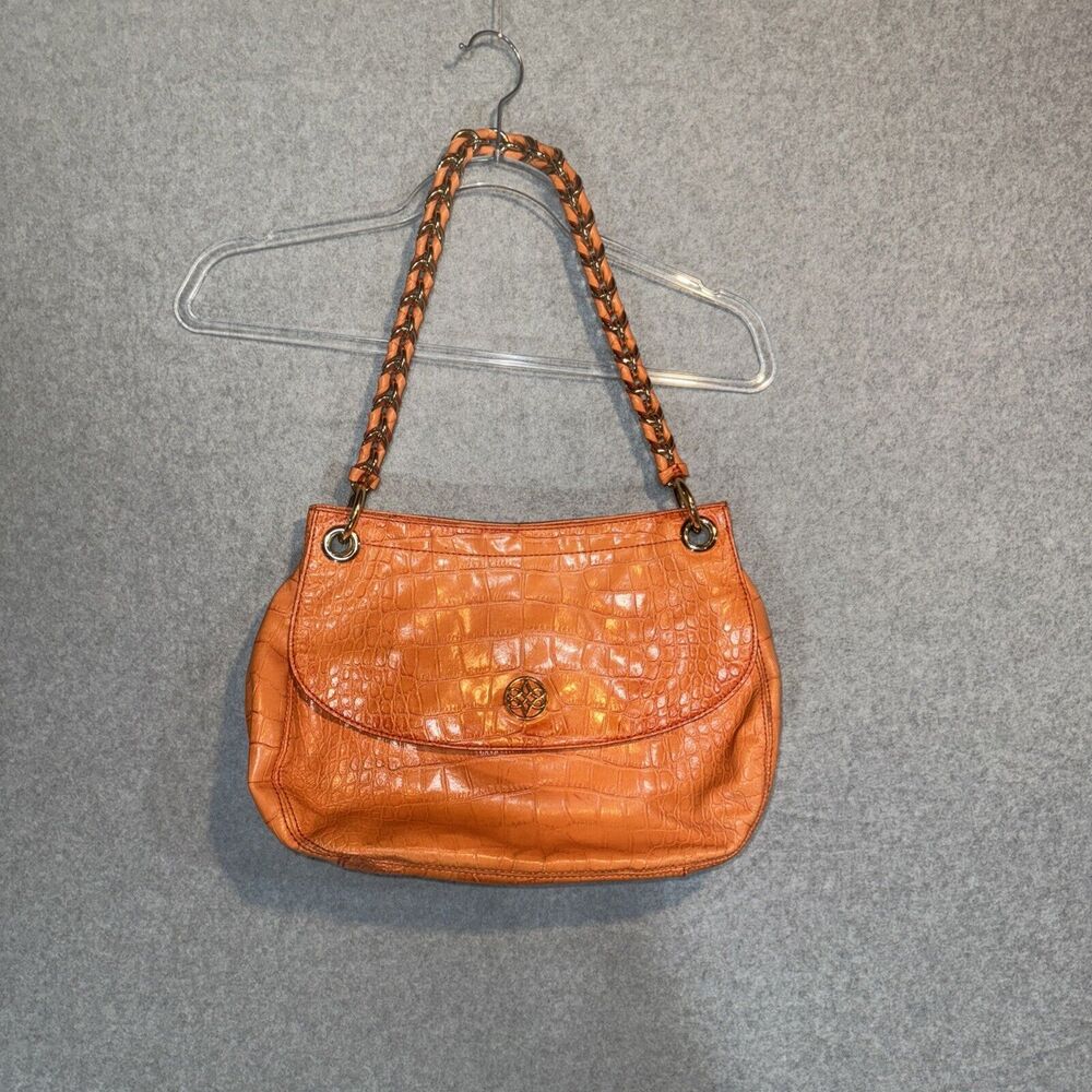 Antonio Melani Crocodile Embossed Leather Shoulder Bag Vintage
